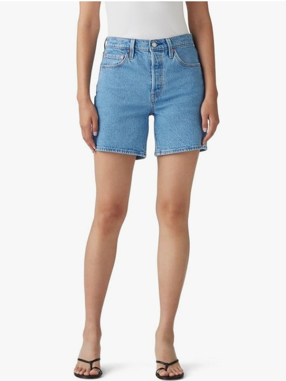 Levi 501 High-Rise Mid Thigh Light Blue Denim Shorts for Women